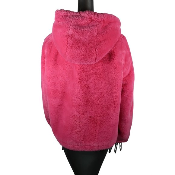Apparis Faux Fur Pink Hooded Zip Jacket 2xl NWOT XXL - Picture 4 of 6